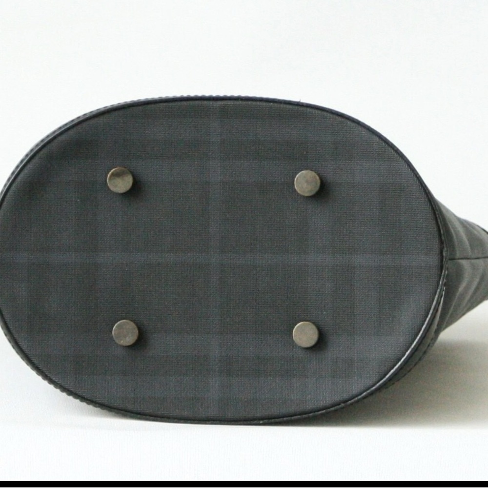 Burberry London Italy Black Check Canvas Mini Bucket bag - Picture 6 of 12